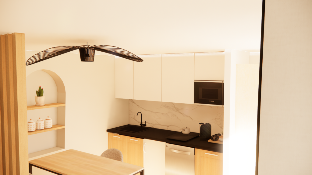 Projet Bressigny projection 3D cuisine